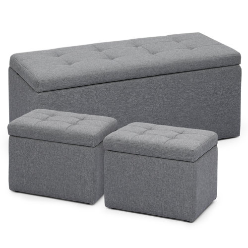 Winston Porter Krokowski Faux Leather Flip Top Storage Bench